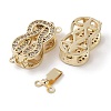 Brass Micro Pave Clear Cubic Zirconia Box Clasps KK-G491-01G-2