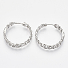 Brass Micro Pave Clear Cubic Zirconia Huggie Hoop Earrings EJEW-S201-207P-NF-2