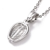 Non-Tarnish 304 Stainless Steel Coffee Bean Pendant Necklace for Women STAS-E154-25P-3