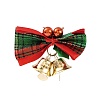 Christmas Linen Big Bowknot with Iron Bell Decorations AJEW-S088-02A-2