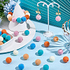 48Pcs 6 Styles Flocky Plastic Beads KY-SC0002-47A-4