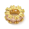 Rack Plating Brass Micro Pave Pink Cubic Zirconia European Beads KK-L215-325G-1