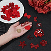 224Pcs 14 Styles Resin Rhinestone Iron on/Sew on Cloth Patches PATC-OC0001-03-3