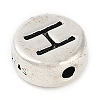 925 Sterling Silver Flat Round with Letter Beads LS-STER-G044-01AS-H-2