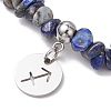 Natural Lapis Lazuli Chip Beaded Stretch Bracelets BJEW-JB11133-11-3