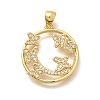 Rack Plating Brass Micro Pave Cubic Zirconia Pendants KK-L226-050G-04-1