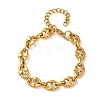 304 Stainless Steel Oval with Triangle Link Chain Bracelets for Women BJEW-F536-12G-2