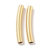 Brass Curved Tube Beads KK-H503-04G-02-1