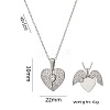 Valentine's Day Brass Micro Pave Clear Cubic Zirconia Heart Locket Pendant 304 Stainless Steel Cable Chain Necklaces for Women WG30B58-02-1