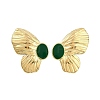 PVD Vacuum Plating 304 Stainless Steel Butterfly Stud Earrings with Enamel EJEW-Z075-05G-01-1