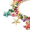 Ocean Animal Theme Braided Bead Bracelet BJEW-JB07285-6