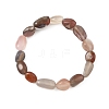 Natural Crimson Agate Nuggets Beaded Stretch Bracelets for Women BJEW-JB14264-3