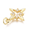 Brass Micro Pave Clear Cubic Zirconia Pendants ZIRC-O035-22G-3
