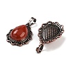 Natural Mixed Stone Teardrop Pendants G-K363-01R-3