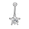 Clear Cubic Zirconia Belly Button Rings WG9960A-15-1