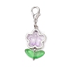 Flower Glass Pendant Decorations HJEW-JM02867-4