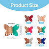 12Pcs 6 Colors Opaque Resin & Walnut Wood Connector Charms RESI-TA0002-70-3
