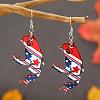 Print Wooden Dangle Earrings for American Independence Day LT3573-3-1