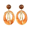 304 Stainless Steel & Resin Stud Dangle Earrings for Women SA-CBA717A-01G-03-2