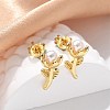 Brass Stud Earrings EJEW-F359-01G-4