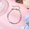 Natural Blue Agate Beaded Bracelets BJEW-JB11763-02-1