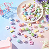 75Pcs 5 Styles Flocking Acrylic Beads OACR-TA0005-01-6