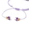 Natural Amethyst Beaded Braided Bead Bracelets BJEW-MZ00253-03-4