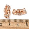 Brass Clear Cubic Zirconia Fold Over Clasps KK-Q019-07RG-3