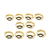 Enamel Horse Eye Hoop Earrings with Clear Cubic Zirconia EJEW-E270-05G-4