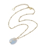 Natural Quartz with Brass Pendant Necklaces NJEW-JN04679-03-4