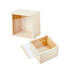 Unfinished Wood Storage Gift Box with Visible Acrylic Slide Lid FIND-WH0420-51-8