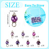 70Pcs 7 Colors Glass Pearl Round Connector Charms PALLOY-TA00267-5