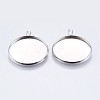 Tarnish Resistant 304 Stainless Steel Pendant Cabochon Settings STAS-I097-059-25M-1