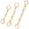 3Pcs 3 Styles Alloy Rectangle Link Bag Extender Chains PURS-BBC0001-06-1