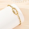 304 Stainless Steel Mother-Son Chain/Figaro Chain Bracelets for Women BJEW-JB14263-2