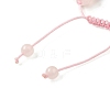 12.5mm Round Natural Rose Quartz Braided Bead Bracelets for Women Men BJEW-C060-01S-3