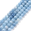 Round Natural Aquamarine Bead Strands G-F289-03-8mm-1