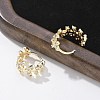 Brass Clear Cubic Zirconia Hoop Earrings EJEW-Q014-01G-5