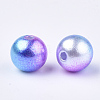 Rainbow ABS Plastic Imitation Pearl Beads X1-OACR-Q174-10mm-06-2