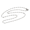 Tarnish Resistant 304 Stainless Steel Dapped Cable Chain Necklaces STAS-O053-03P-4
