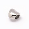 Heart 304 Stainless Steel European Large Hole Beads OPDL-M015-11P-1