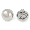 Rack Plating Half Round Brass Stud Earrings for Women EJEW-Z059-02P-2