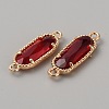 Golden Plated Brass Pave Glass Connector Charms LS-FIND-WH0110-728G-09-2