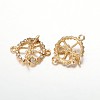 Light Gold Plated Alloy Rhinestone Multi-Stone Links connectors RB-J380-01G-1