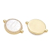 Rack Plating Brass Micro Pave Clear Cubic Zirconia Connector Charms CU-CBA01AA-23G-2