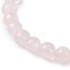 Natural Rose Quartz Beaded Stretch Bracelets for Women BJEW-TA00622-4