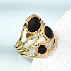 304 Stainless Steel Enamel Cuff Open Rings SA-CBA369F-05G-2