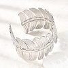 40MM 304 Stainless Steel Leaf Wide Cuff Bangles for Women SA-CBAB767-31P-3