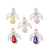 5Pcs Glass Pearl Pendants PALLOY-JF03082-1