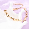 304 Stainless Steel Bowknot Link Chain Bracelets for Women BJEW-F529-08G-5
